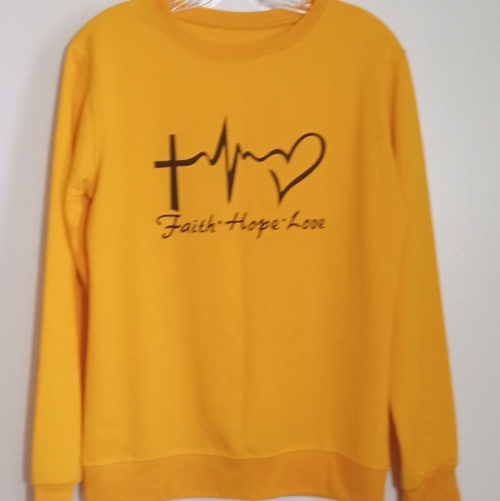 Crew neck lightweight graphic sweater women's size large EUC